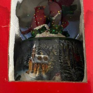 Vintage Macys Holiday Lane 100MM Musical Water Globe We Wish You Merry Christmas